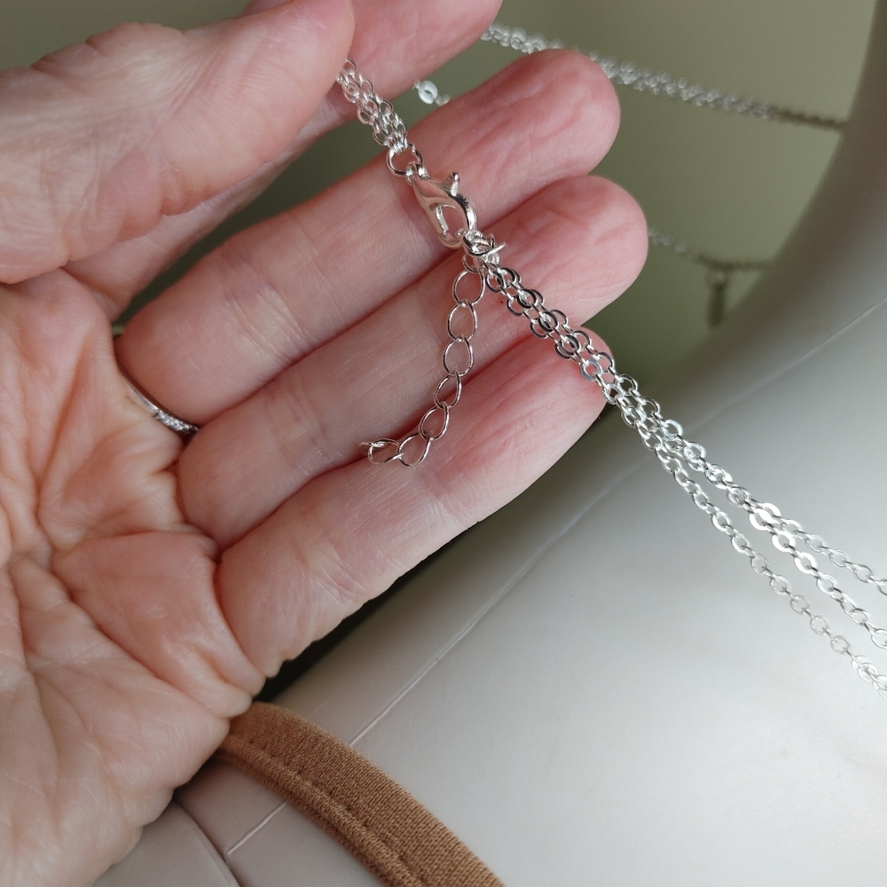 Boho Feather Layered Necklace With Simulated Turquoise Beads - Picture 7 of 7